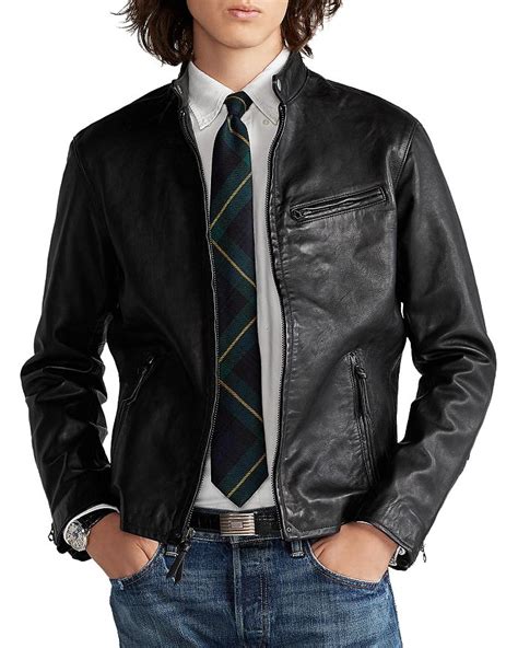 polo ralph lauren lambskin leather café racer jacket replica|ralph lauren maxwell jacket.